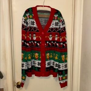 New 🆕 Festive Red and Green Cardigan 2X